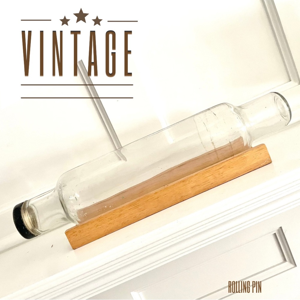 Antique glass hand blown fillable rolling pin